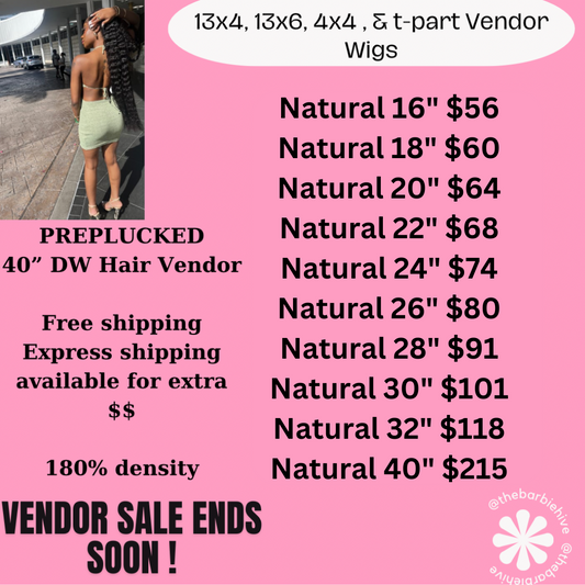 Preplucked 40” DW Vendor