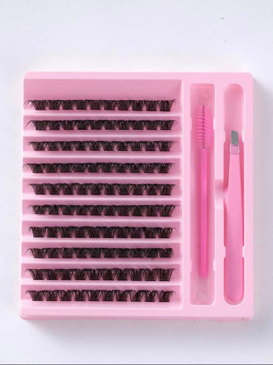 Individual Eyelash Clusters With Diy Tools & 10ml Lash Bond+Seal